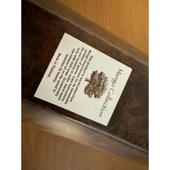 3 Compartment Hand Carved Mango Wood Serving Decorative Bowl Made in Thailand - Picture 4 of 8